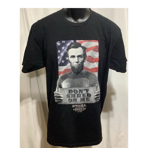 Surfer President Lincoln T-Shirt "Don't Shred On Me" O'Neill Original Surf Co LG - Picture 1 of 5